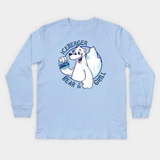 Iceberger bear and grill logo Kids Long Sleeve T-Shirt